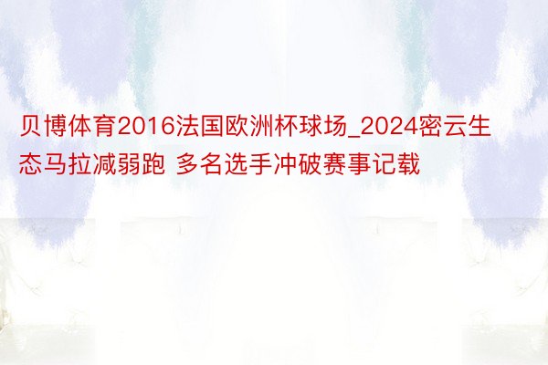 贝博体育2016法国欧洲杯球场_2024密云生态马拉减弱跑 多名选手冲破赛事记载